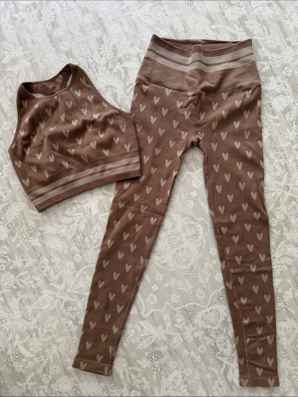 Spiritual Gangster Heart Print Matching Workout Set – XS
